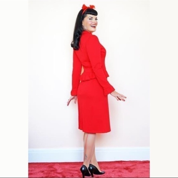 Bernie Dexter Red Limited Edition Diana A-Line Pinup Style Skirt - Picture 2 of 8